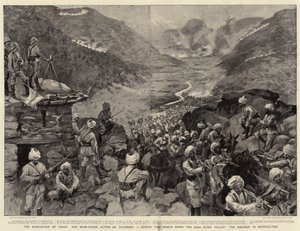 Evakueringen av Tirah, bakvaktaksjonen 13. desember under marsj nedover Bara River Valley, bagasjen i vanskeligheter av William Hatherell