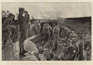 The Herald of the Dawn, dagens første skudd avfyrt av en marinepistol ved Ladysmith