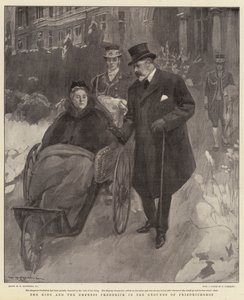 Kongen og keiserinnen Frederick på eiendommen til Friedrichshof av William Hatherell