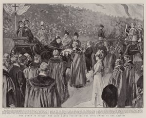 Dronningen i Dublin, Lord Mayor presenterer Civic Sword til Hennes Majestet av William Hatherell