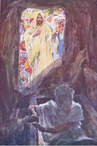 The raising of Lazarus, fra The Bible Story utgitt av Hodder & Stoughton, ca. 1930 av William Hatherell