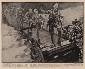 Med Sir Charles Warrens styrke krysser 11. brigade Little Bushman River