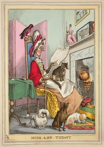 Miss-Ann-Thropy, utgitt av Thomas McLean, London (farget etsning) av William Heath