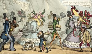 Puff, Puff, It is an Age of Puffing, Puff, Puff, Puff, utgitt september 1827 av Thomas McLean, London (farget etsning) av William Heath