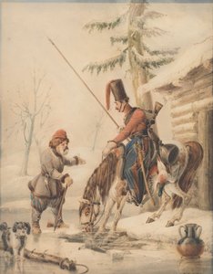Russiske kosakker ved et naust på bredden av Don av William Heath