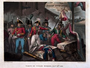 Inntak av Ciudad Rodrigo 19. januar 1812, publisert 1818 (akvatint) av William Heath
