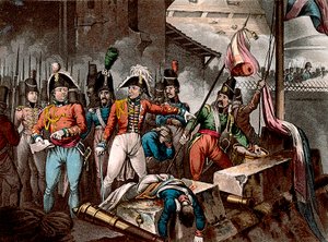 Hertugen av Wellington ved inntak av Ciudad Rodrigo, Spania, halvøykrigen, 1812 c1818. av William Heath