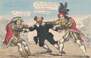 The Rival Richards, eller Shakespeare in Danger, 18. mai 1814. av William Heath
