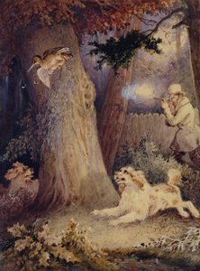 Woodcock Shooting (wc og kroppsfarge på papir) av William Heath