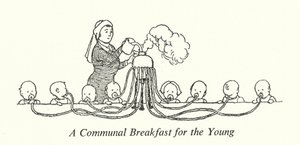 En felles frokost for de unge (litho) av William Heath Robinson