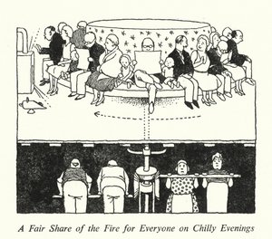 En rettferdig del av ilden for alle på kalde kvelder (litho) av William Heath Robinson