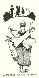 En perfekt golfektemann (litho) av William Heath Robinson