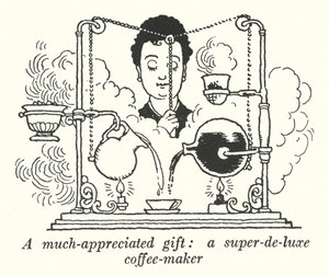 En mye verdsatt gave, en super-de-luxe kaffetrakter (litho) av William Heath Robinson