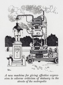 En ny maskin for å gi effektivt uttrykk for negativ kritikk av statuer i gatene i metropolen (litho) av William Heath Robinson