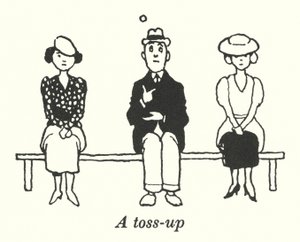 En kaste opp (litho) av William Heath Robinson