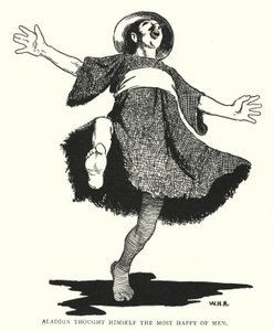 Aladdin mente seg selv som den mest lykkelige av menn (gravering) av William Heath Robinson