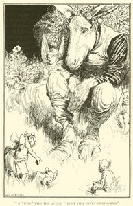 Vær med, sa dronningen, på denne søte herren av William Heath Robinson