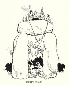 Early Flats (litho) av William Heath Robinson