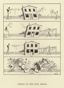 Reparerer den nye antennen av William Heath Robinson