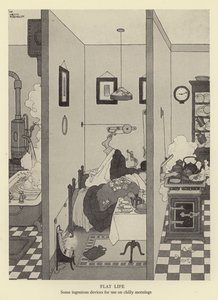 Flatt liv, noen geniale enheter for bruk på kalde morgener av William Heath Robinson