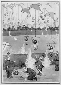 Flying Kettle Attack, fra Some Frightful War Pictures, 1915 (trykk) av William Heath Robinson