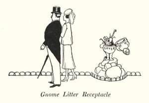 Gnome søppelbeholder (litho) av William Heath Robinson