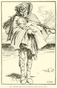 Han bar den lille Perdita hjem til sin kone av William Heath Robinson