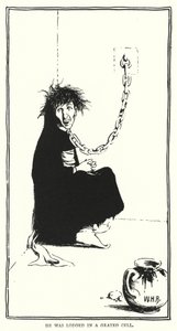 Han ble innlosjert i en revet celle (gravering) av William Heath Robinson