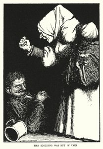 Skjellen hennes var forgjeves (litho) av William Heath Robinson