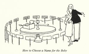 Hvordan velge et navn til babyen (litho) av William Heath Robinson