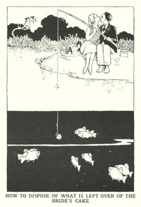 Hvordan kaste det som er til overs av brudens kake (litho) av William Heath Robinson