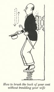 Hvordan børste baksiden av pelsen uten å plage kona din (litho) av William Heath Robinson