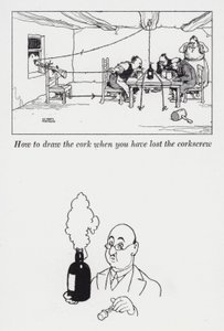 Hvordan tegne korken når du har mistet korketrekkeren (litho) av William Heath Robinson
