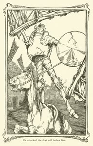 Illustrasjon for Don Quixote (litho) av William Heath Robinson