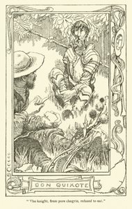 Illustrasjon for Don Quixote (litho) av William Heath Robinson