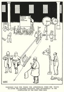 Illustrasjon for Railway Ribaldry av W Heath Robinson (litho) av William Heath Robinson