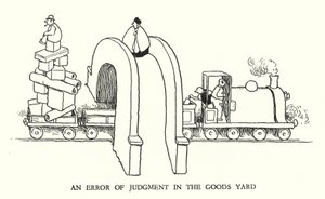 Illustrasjon for Railway Ribaldry av W Heath Robinson (litho) av William Heath Robinson