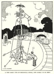 Illustrasjon for Railway Ribaldry av W Heath Robinson (litho) av William Heath Robinson