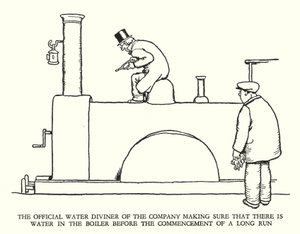 Illustrasjon for Railway Ribaldry av W Heath Robinson (litho) av William Heath Robinson