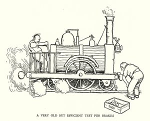Illustrasjon for Railway Ribaldry av W Heath Robinson (litho) av William Heath Robinson