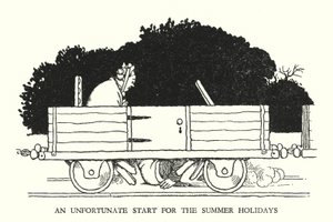 Illustrasjon for Railway Ribaldry av W Heath Robinson (litho) av William Heath Robinson