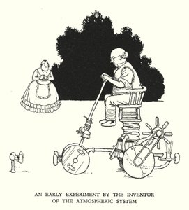 Illustrasjon for Railway Ribaldry av W Heath Robinson (litho) av William Heath Robinson