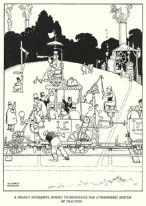 Illustrasjon for Railway Ribaldry av W Heath Robinson (litho) av William Heath Robinson