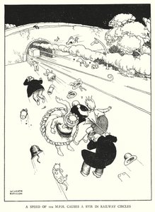 Illustrasjon for Railway Ribaldry av W Heath Robinson (litho) av William Heath Robinson