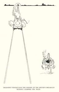 Illustrasjon for Railway Ribaldry av W Heath Robinson (litho) av William Heath Robinson