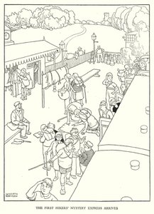 Illustrasjon for Railway Ribaldry av W Heath Robinson (litho) av William Heath Robinson