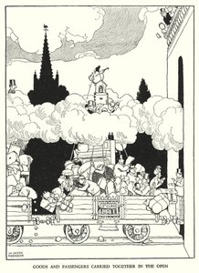 Illustrasjon for Railway Ribaldry av W Heath Robinson (litho) av William Heath Robinson