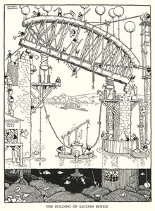 Illustrasjon for Railway Ribaldry av W Heath Robinson (litho) av William Heath Robinson