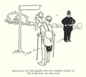 Illustrasjon for Railway Ribaldry av W Heath Robinson (litho) av William Heath Robinson