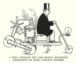 Illustrasjon for Railway Ribaldry av W Heath Robinson (litho) av William Heath Robinson